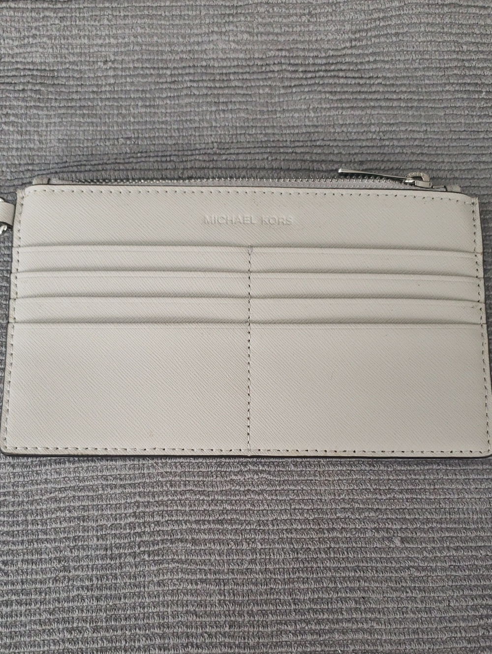 Michael Kors Ivory Leather Wallet with Zip Pocket